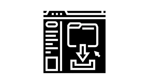 Homework submission online learning platform glyph icon animation Stock Footage 326152090