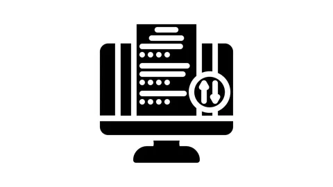 Homework submission online learning platform glyph icon animation Stock Footage 326731104