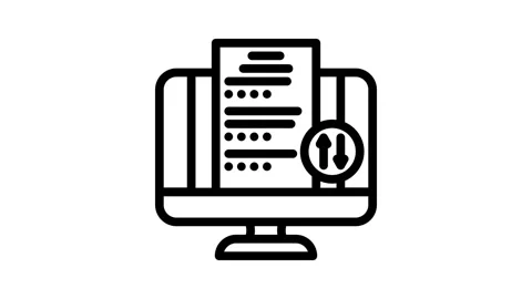 Homework submission online learning platform line icon animation Stock Footage 326749005