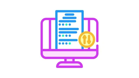 Homework submission online learning platform color icon animation Stock Footage 327257305