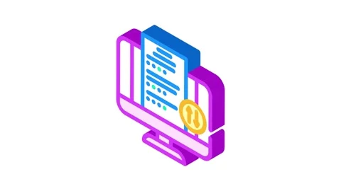 Homework submission online learning platform isometric icon animation Stock Footage 327276862