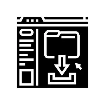 Homework submission online learning platform glyph icon vector illustration Stock-Illustration