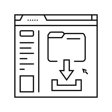 Homework submission online learning platform line icon vector illustration Stock-Illustration