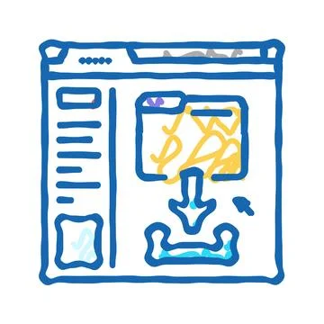 Homework submission online learning platform icon doodle illustration Stock-Illustration