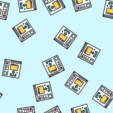 Homework submission online learning platform vector seamless pattern Stock Illustration