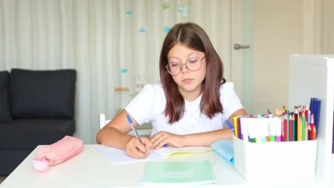 Homework Time: Focused Learning Stock Footage 297859831
