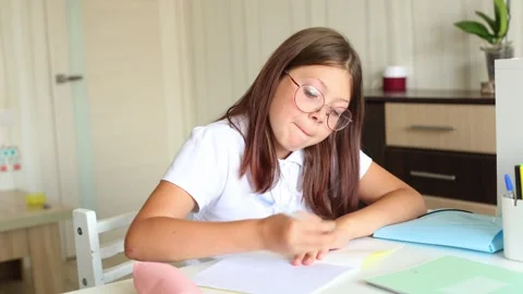 Homework Time: Focused Learning Stock Footage 297859993
