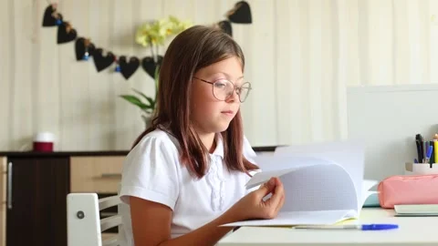 Homework Time: Focused Learning Stock Footage 297860523