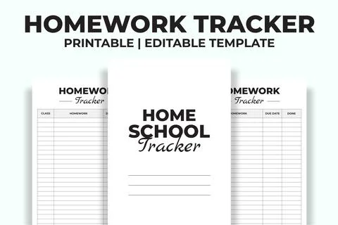 Homework Tracker KDP Interior Stock-Illustration