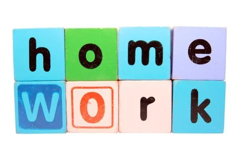Homework on white Stock Photos