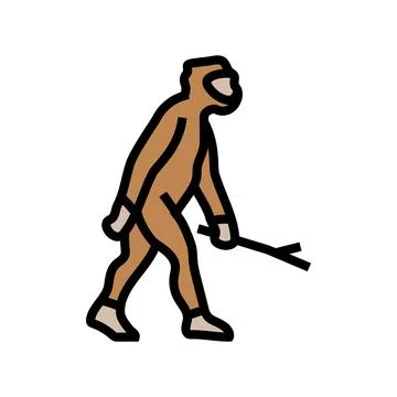 Homo erectus human evolution color icon vector illustration 스톡 일러스트