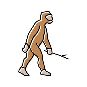 Homo erectus human evolution color icon vector illustration Stock Illustration