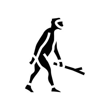 Homo erectus human evolution glyph icon vector illustration 스톡 일러스트