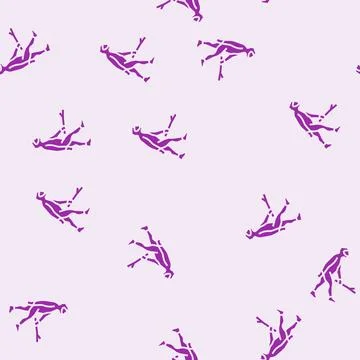 Homo erectus human evolution glyph seamless pattern Stock Illustration