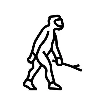Homo erectus human evolution line icon vector illustration 스톡 일러스트
