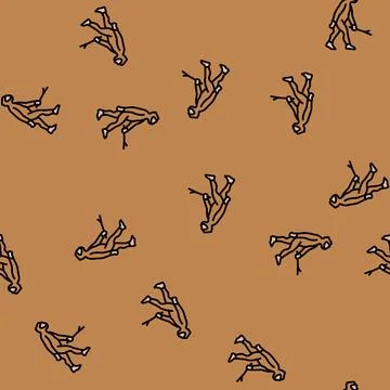 Homo erectus human evolution vector seamless pattern Stock Illustration