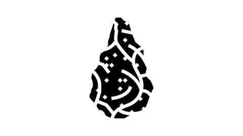 Homo habilis tool human evolution glyph icon animation Stock Footage 326155530