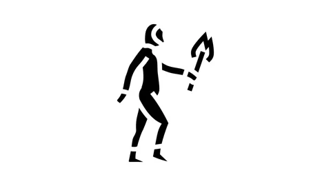 Homo heidelbergensis human evolution glyph icon animation Stock Footage 326155544