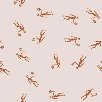 Homo heidelbergensis human evolution glyph seamless pattern Stock Illustration