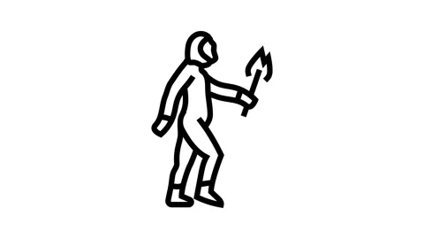 Homo heidelbergensis human evolution line icon animation Stock Footage 326134028