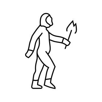 Homo heidelbergensis human evolution line icon vector illustration 스톡 일러스트