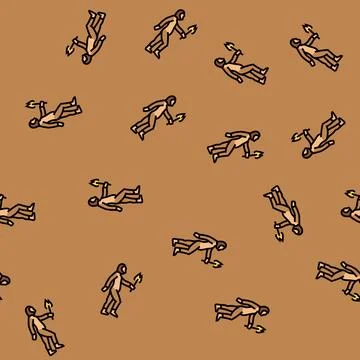 Homo heidelbergensis human evolution vector seamless pattern Stock Illustration