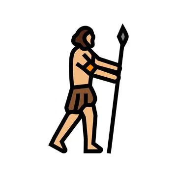 Homo sapiens human evolution color icon vector illustration 스톡 일러스트