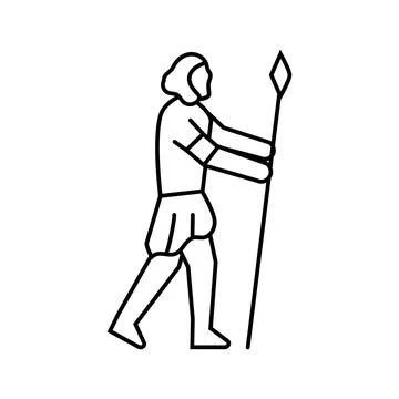 Homo sapiens human evolution line icon vector illustration 스톡 일러스트