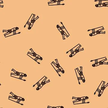 Homo sapiens human evolution vector seamless pattern Stock Illustration