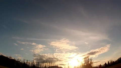 Homogenitus Cirrus Sunset Stock Footage 145382861