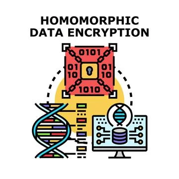 Homomorphic data encryption securing sensitive genetic data 스톡 일러스트