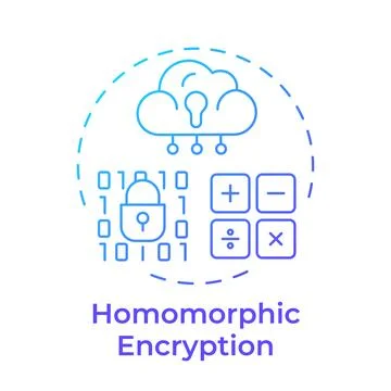 Homomorphic encryption blue gradient concept icon 스톡 일러스트