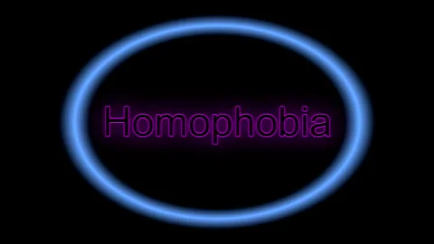 Homophobia, Written in Neon with Flicker Effect. Stock Footage 245290750