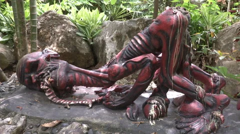 Homosexuality Statue at Hell Temple 스톡 동영상 65966072