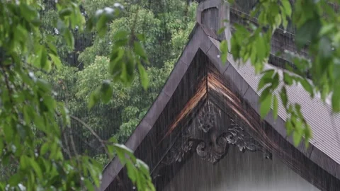 Homyoin Temple Rain Stock Footage 154883904