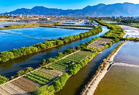 The Hon Khoi Salt Fields in Doc Let near Nha Trang, Vietnam. Foto stock