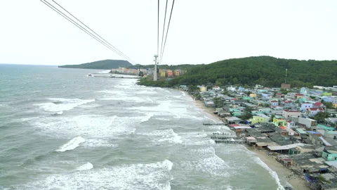 Hon Thom Cable Car on Phu Quoc Island, Vietnam Stock Footage 132502933