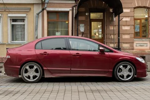 Honda Civic eighth generation, side view. Stock Photos