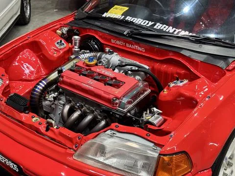 Honda Engine Bay Close-Up Foto stock