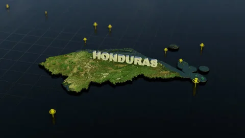 Honduras 3D Map With Animation Stock Footage 306424646