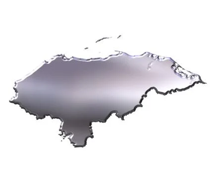 Honduras 3D Silver Map Stock Illustration