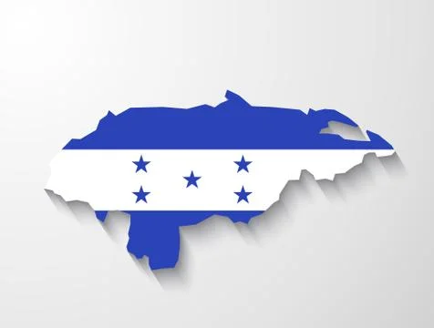Honduras  country map with shadow effect presentation Stock Illustration