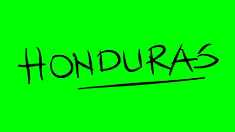 Honduras drawing text on green background Stock Footage 128893407