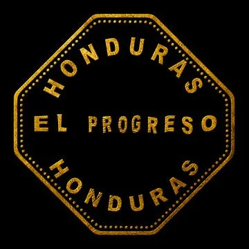 Honduras El Progreso Seal Map Design Stock Illustration