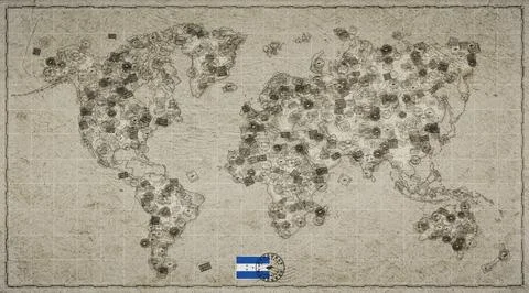 Honduras El Progreso Stamp World Map イラスト素材