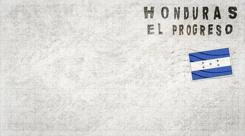 Honduras El Progreso Vintage Mail Envelope イラスト素材