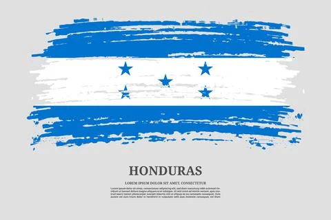 Honduras flag with brush stroke effect and information text poster, vector Illustrazione stock