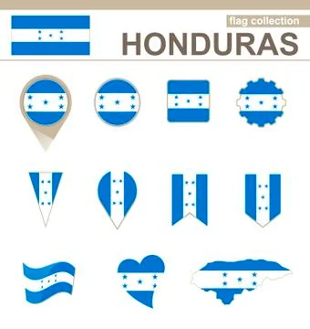 Honduras Flag Collection Stock Illustration