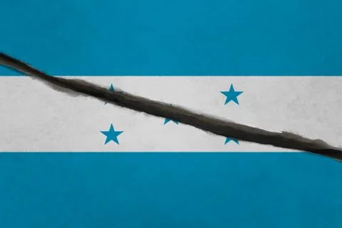 Honduras flag cracked Stock Illustration