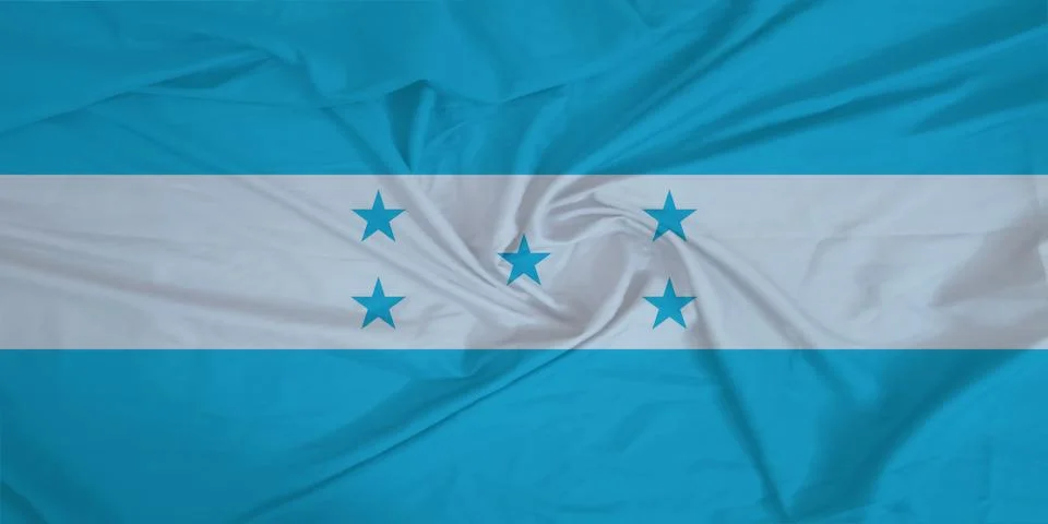 Honduras Flag fabric rippling in the wind Stock Photos